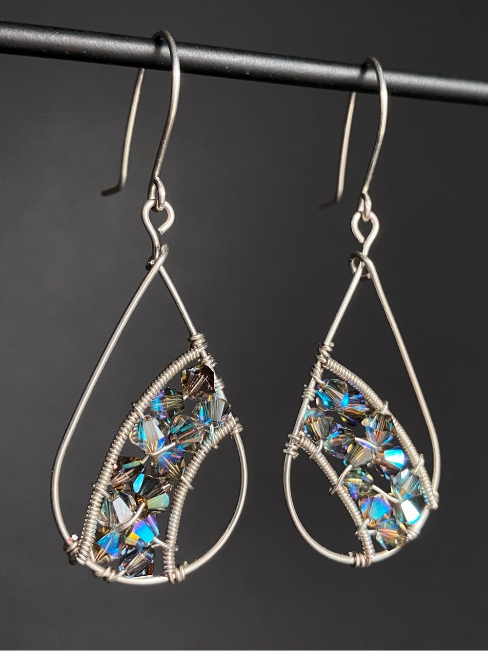 Sterling Silver & Swarovski Crystal Drop Earrings